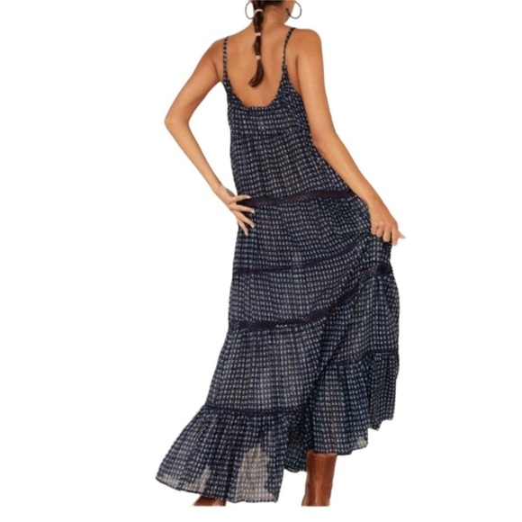Free People Women Midnight Dance Print Sleeveless Maxi Dress Blue Size NWT - Picture 4 of 13